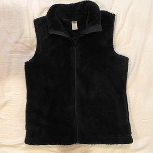 Extra soft plush black full zip winter vest
